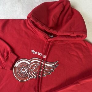 Detroit Red Wings Hoodie Mens 2XL Red NHL Hockey Pullover Fleece Sweatshirt